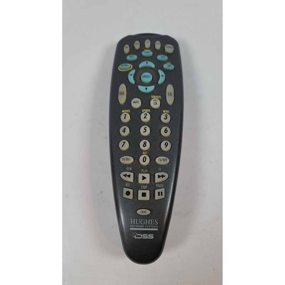 Hughes Network Systems DSS Satellite TV VCR AUX Remote Control Charcoal Gray